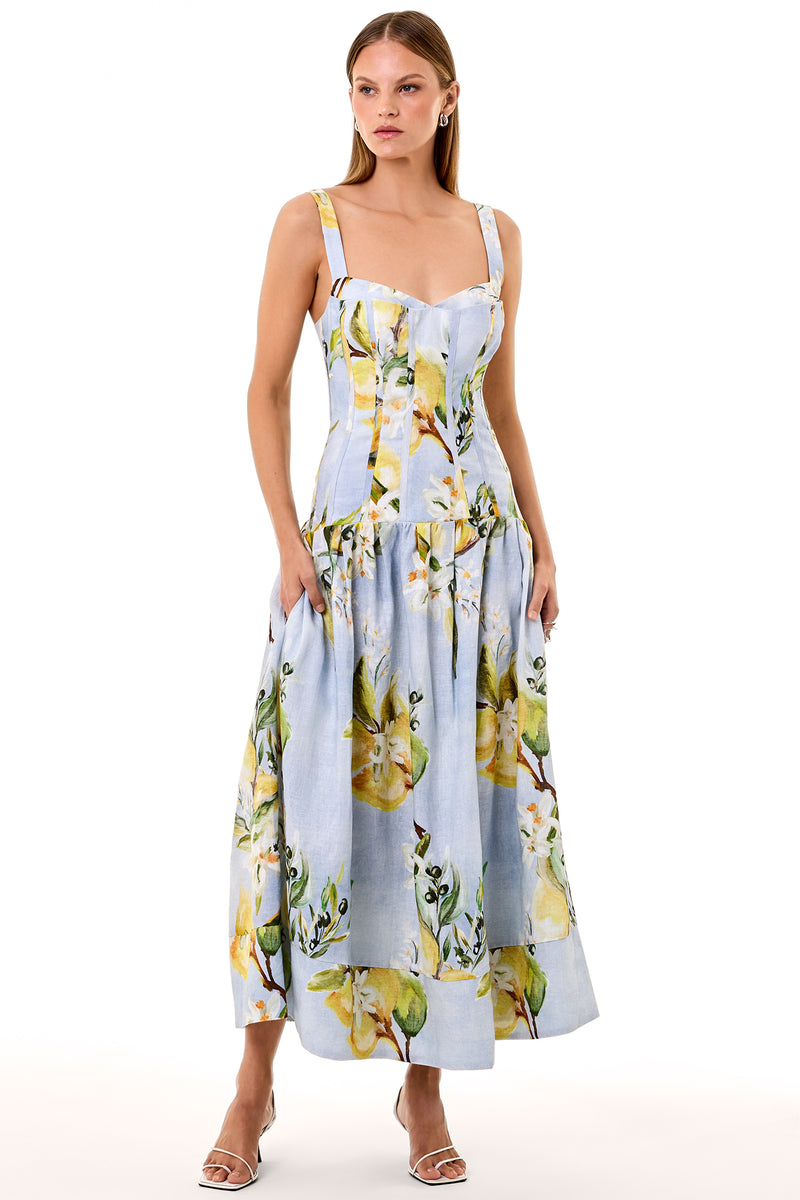 MAKENNA DRESS - ANISA SKY LEMON