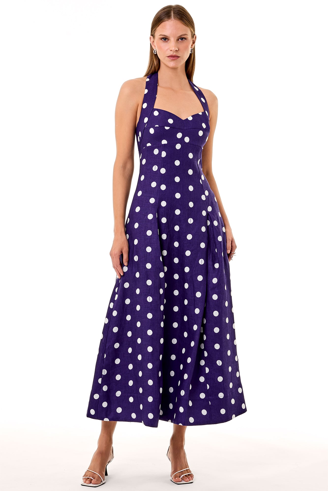 SERAPHINA DRESS - NAVY IVORY POLKA DOT