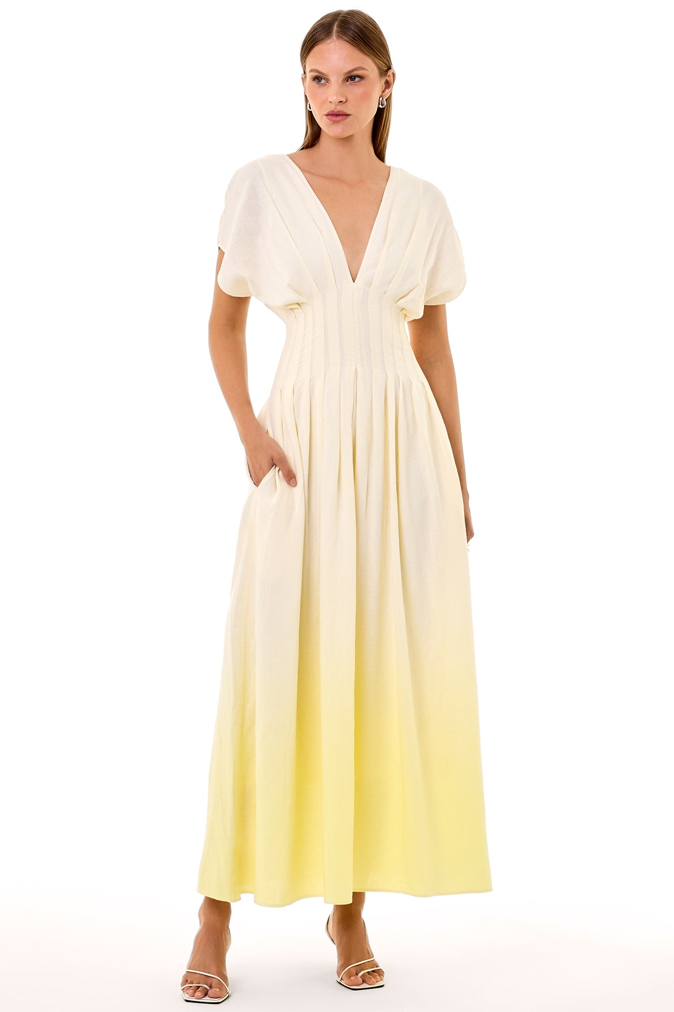 SONYA DRESS - LEMON DIP-DYE