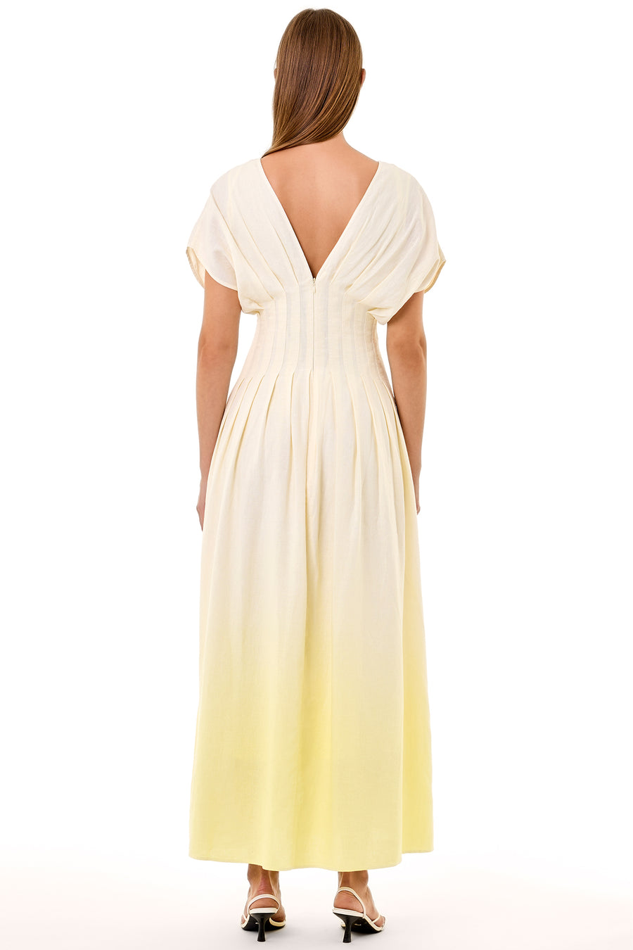 SONYA DRESS - LEMON DIP-DYE