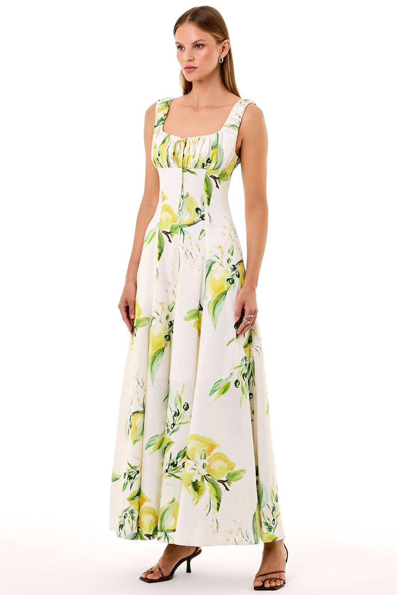 DINA DRESS- ANISA IVORY LEMON