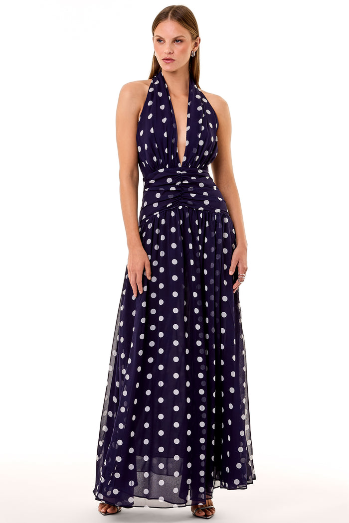 Vibrant Red Floral Motifs Halter Top Ivory Dress Vibrant Red Floral Motifs Halter Top Ivory Dress