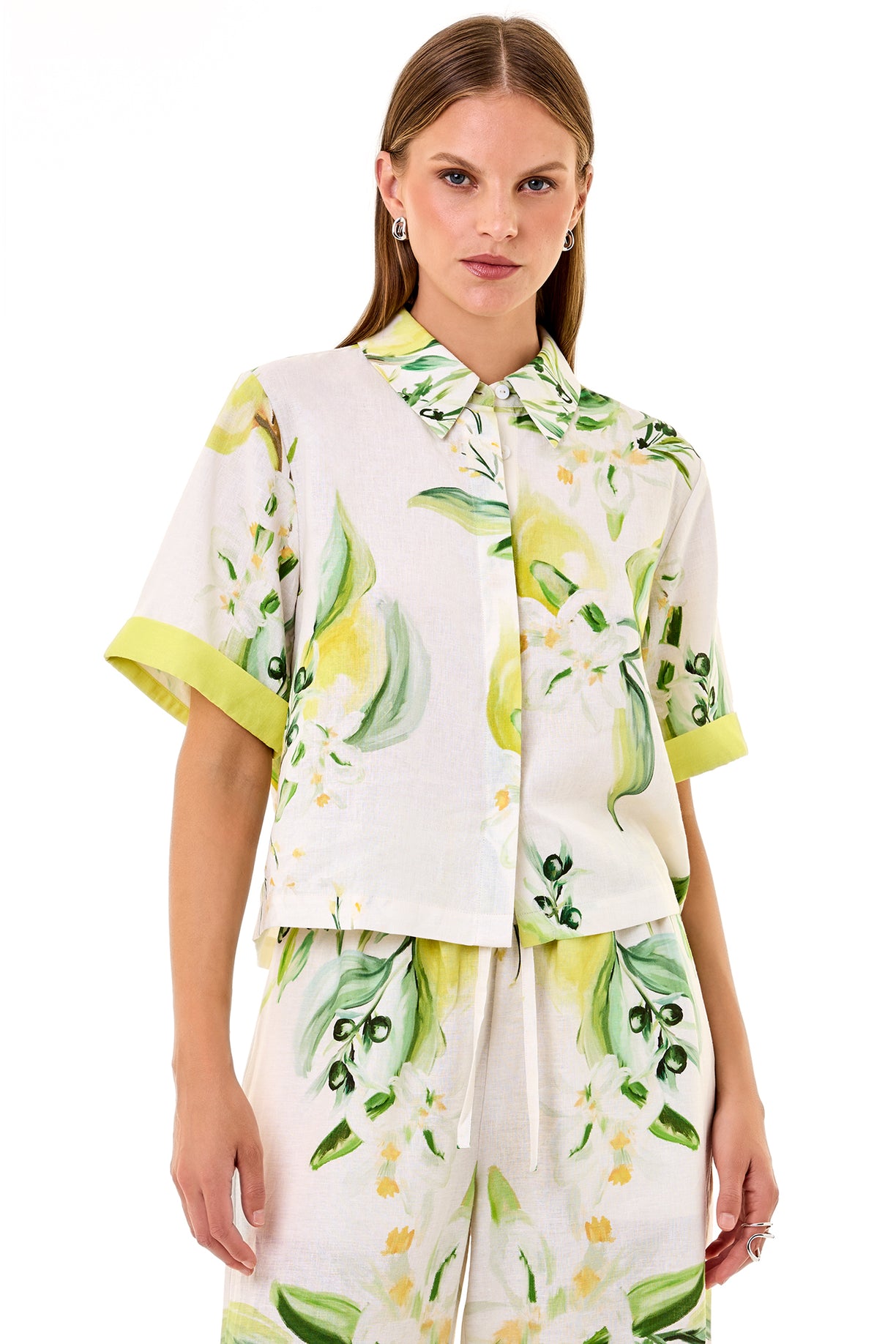 ALESSANDRA SHIRT - ANISA IVORY LEMON – NICHOLAS