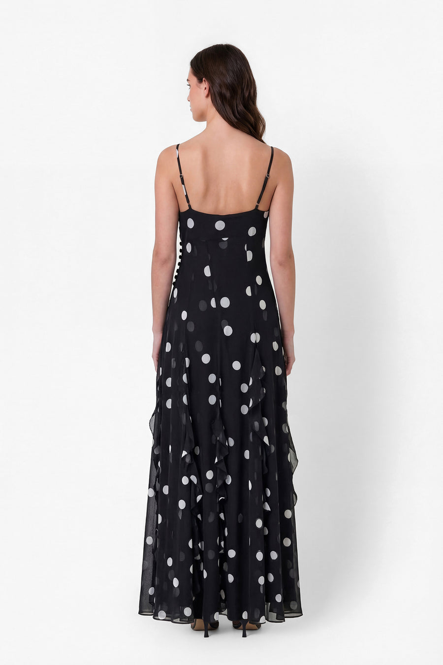 KAMILA GOWN - SCATTERED DOT - BLACK
