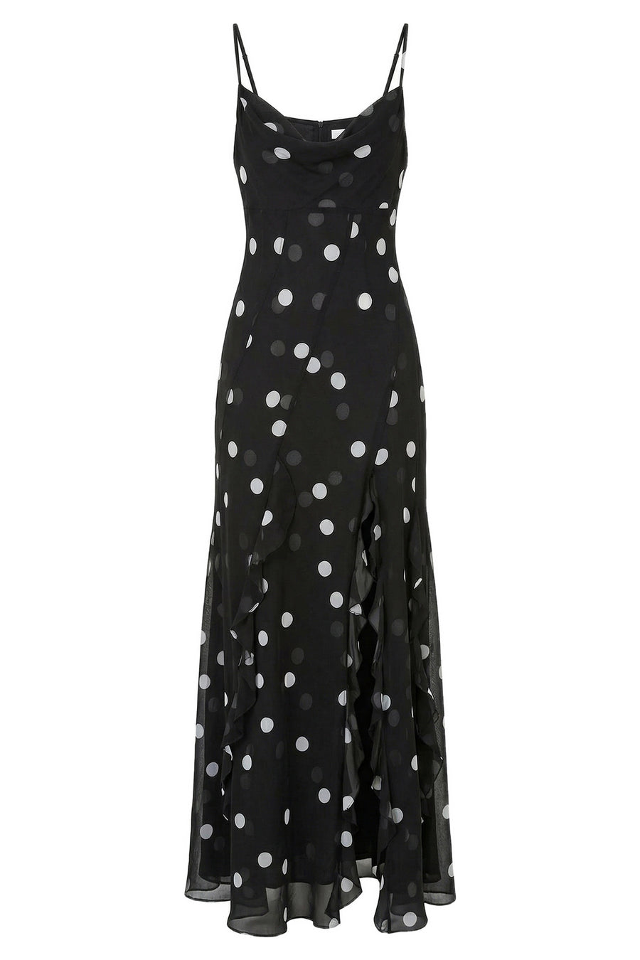 KAMILA GOWN - SCATTERED DOT - BLACK