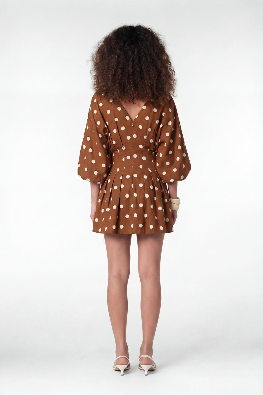 NICOLINE DRESS - SPICE IVORY POLKA DOT