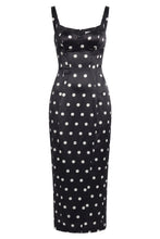 DOMINIQUE DRESS - BLACK WHITE POLKA DOT