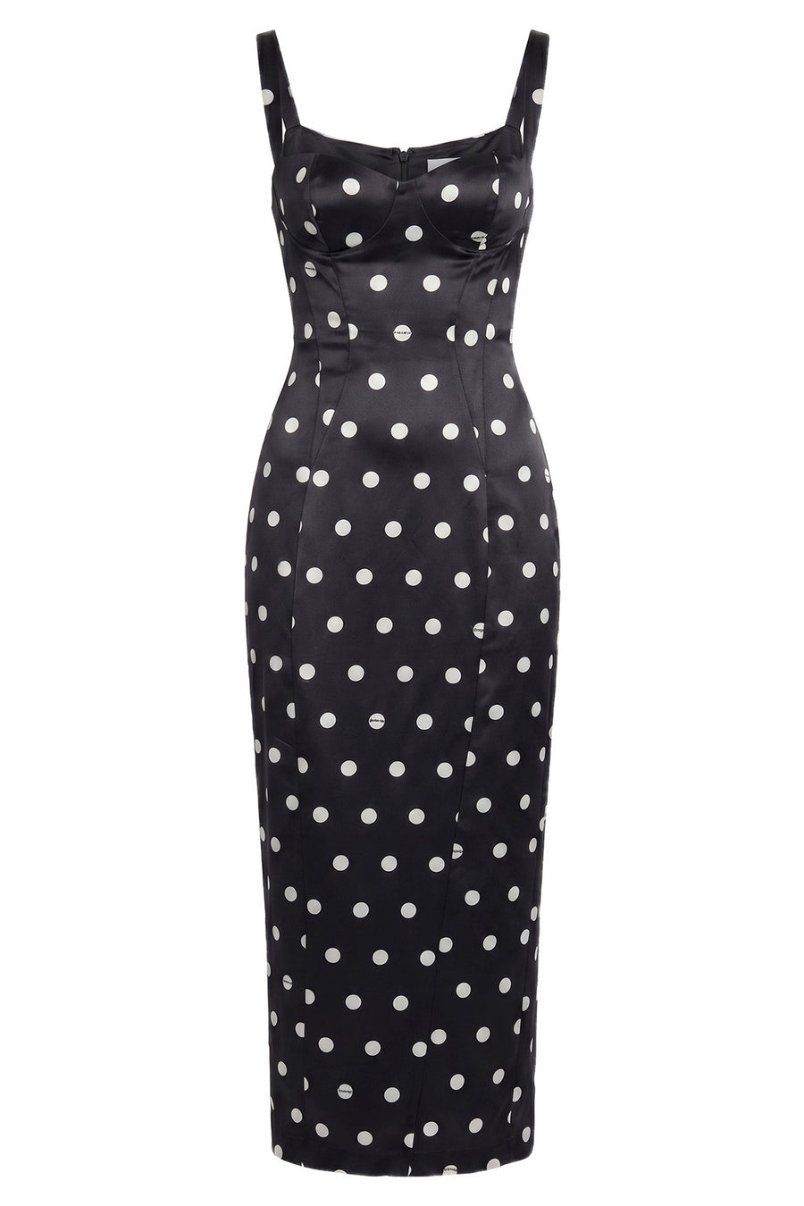 DOMINIQUE DRESS - BLACK WHITE POLKA DOT