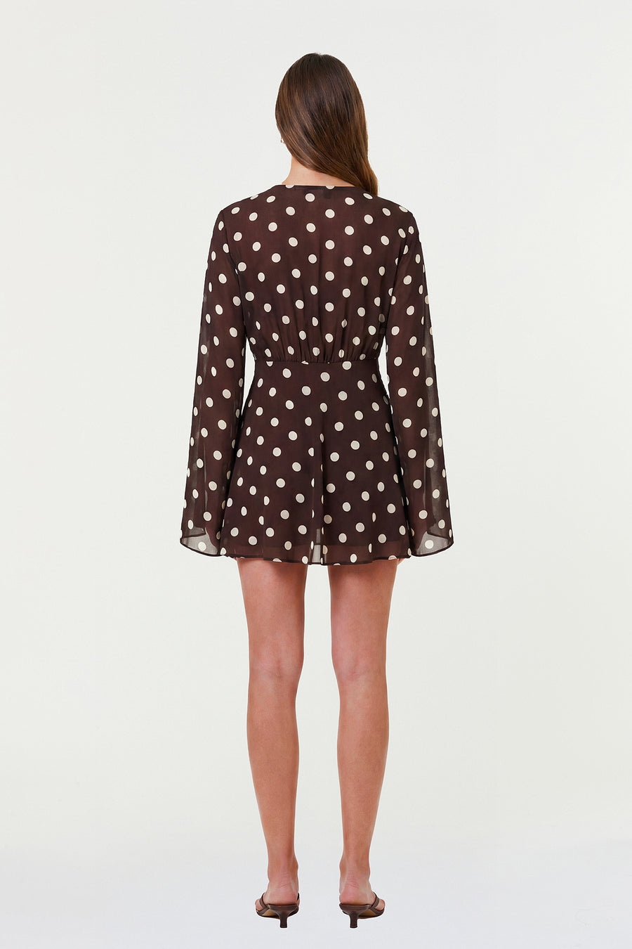 NERISSA DRESS - ESPRESSO IVORY POLKA DOT