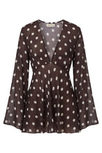 NERISSA DRESS - ESPRESSO IVORY POLKA DOT