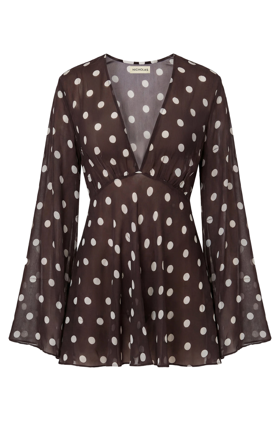 NERISSA DRESS - ESPRESSO IVORY POLKA DOT