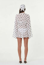 NERISSA DRESS - IVORY BLACK POLKA DOT