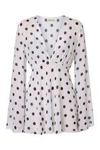NERISSA DRESS - IVORY BLACK POLKA DOT