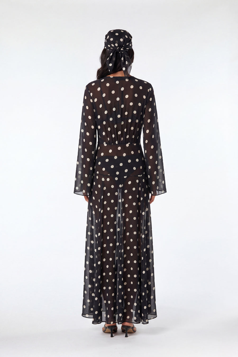 MARELLA DRESS - BLACK IVORY POLKA DOT
