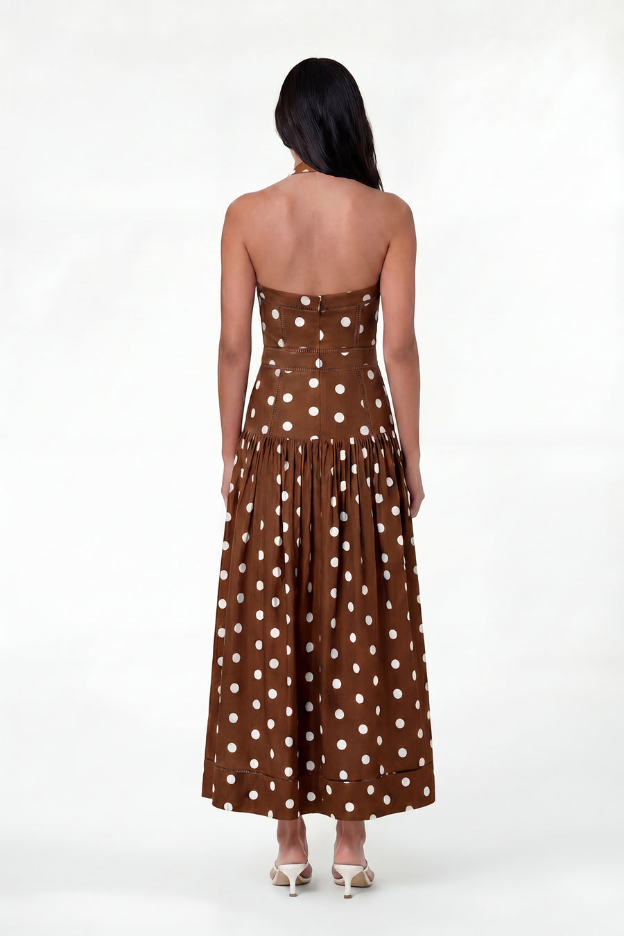 VIVIANNE DRESS - SPICE IVORY POLKA DOT