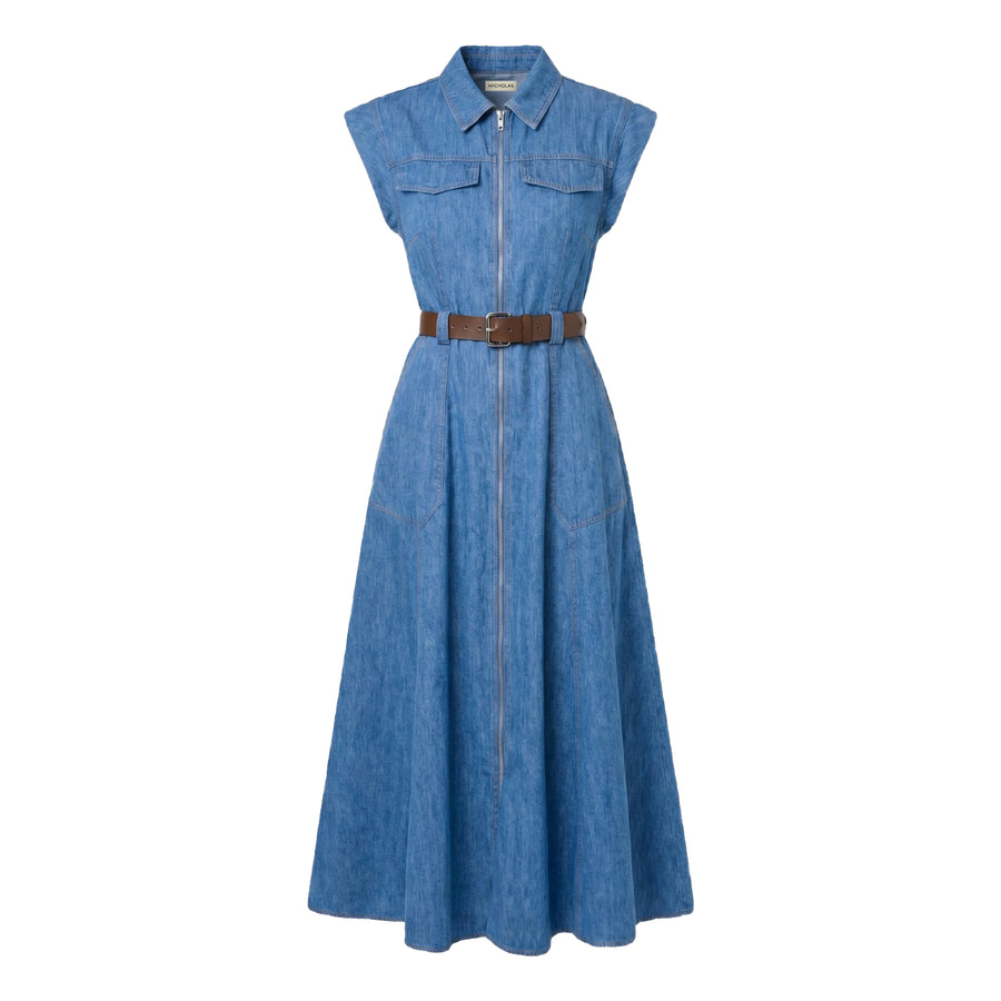 TRISHA DRESS - LIGHT WASH
