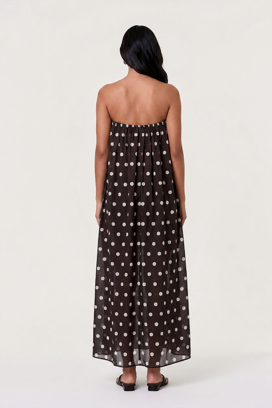 LINDY DRESS - ESPRESSO IVORY POLKA DOT