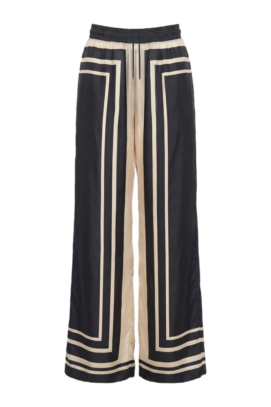 SANDRA PANT - BLACK IVORY SCARF PRINT