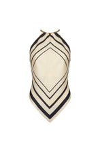 SKYE TOP - IVORY BLACK SCARF PRINT