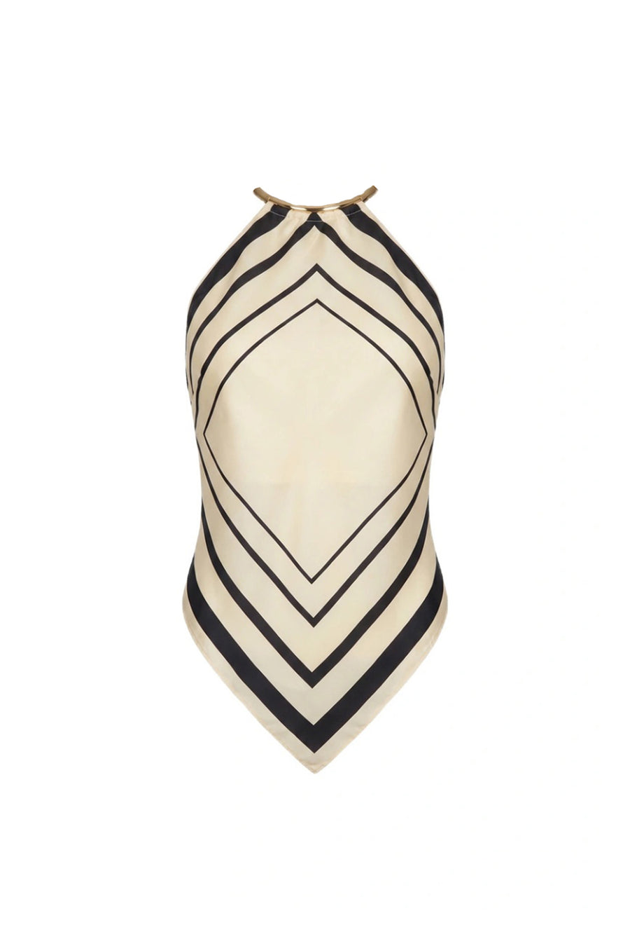 SKYE TOP - IVORY BLACK SCARF PRINT