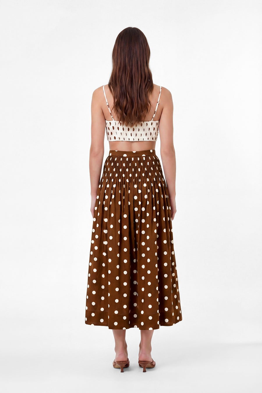 CRINA TOP - IVORY SPICE POLKA DOT