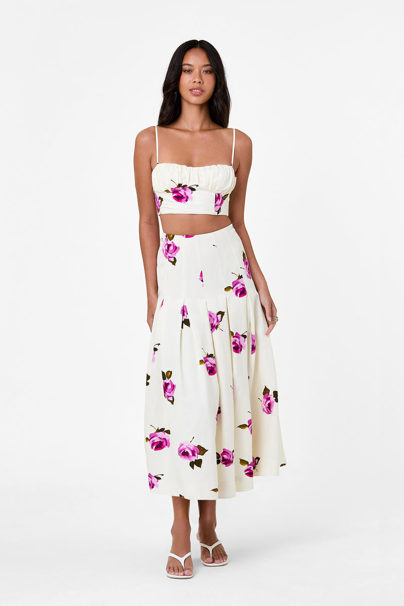 JORDANA SKIRT - FLOATING ROSEBUDS