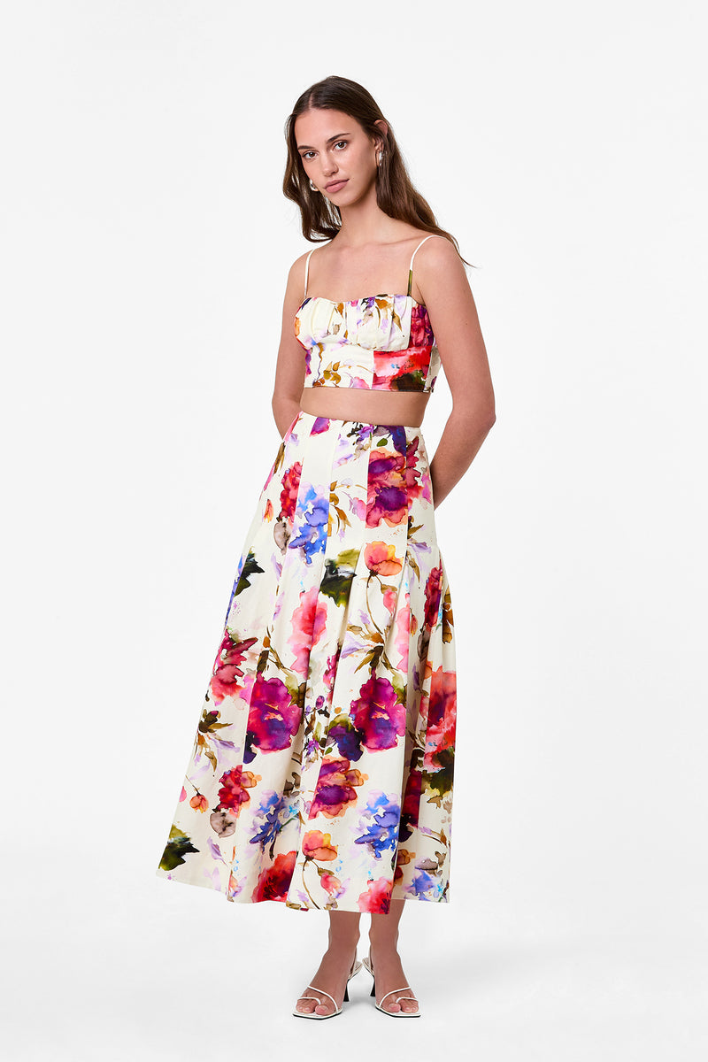 JORDANA SKIRT - WATERCOLOR FLORA
