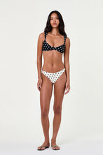 BRIDGET BALCONETTE TOP - BLACK IVORY POLKA DOT
