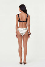 BRIDGET BALCONETTE TOP - BLACK IVORY POLKA DOT