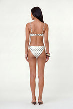 DENIZ BIKINI TOP - IVORY BLACK POLKA DOT