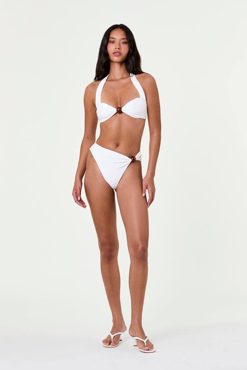 SIRENA HALTER BIKINI TOP - IVORY