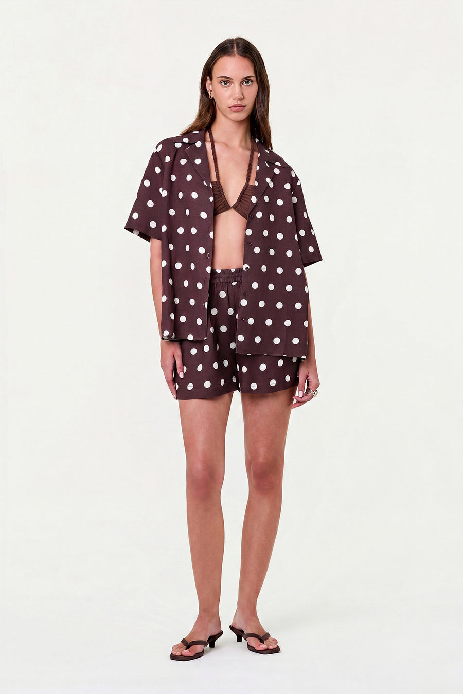 ADELAIDE SHORT - ESPRESSO IVORY POLKA DOT