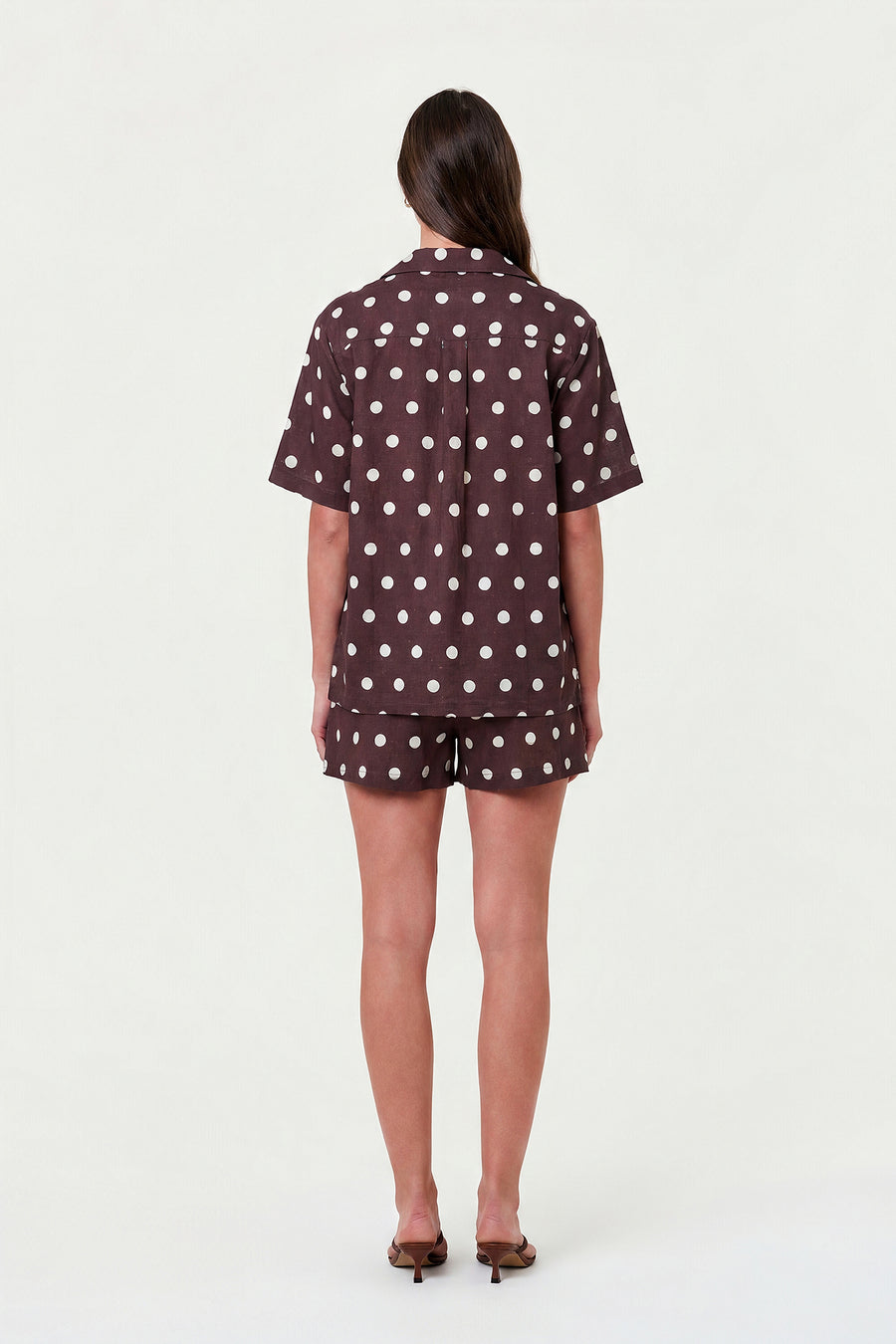 SONORA SHIRT - ESPRESSO IVORY POLKA DOT