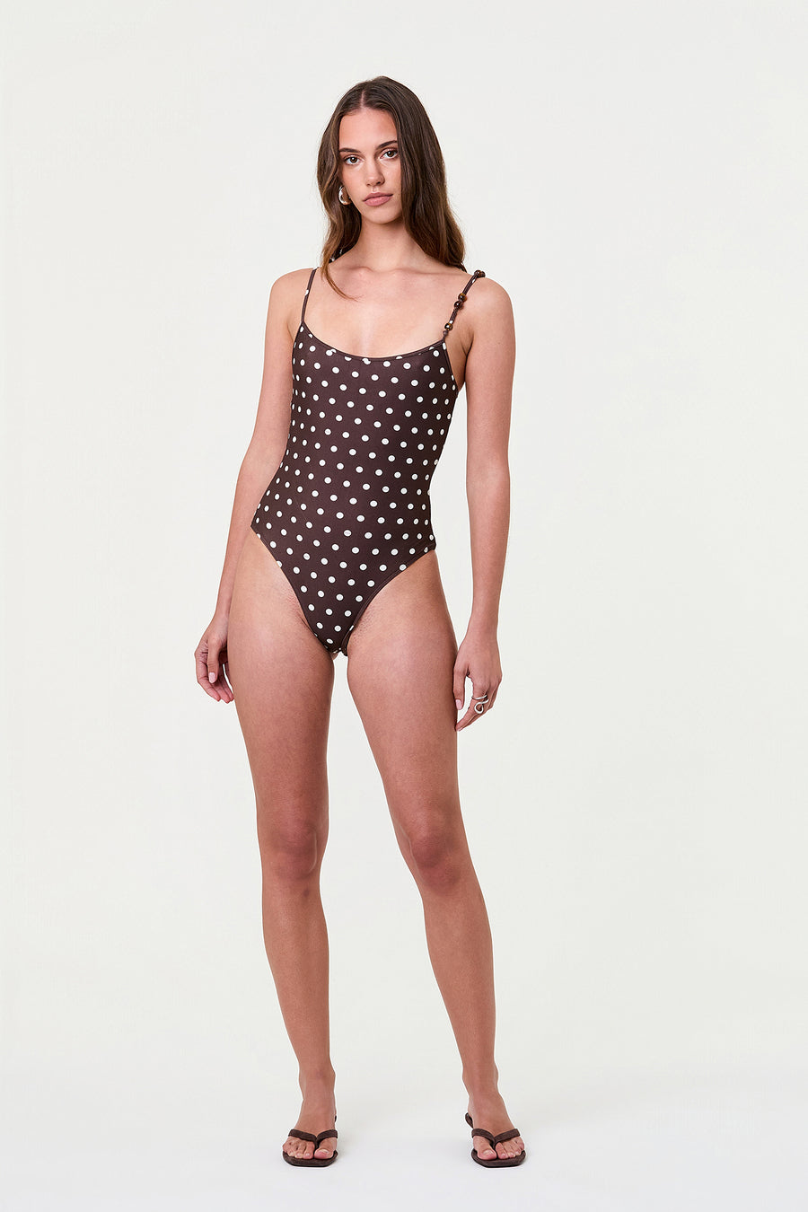 DIONE ONE PIECE SUIT - ESPRESSO IVORY POLKA DOT