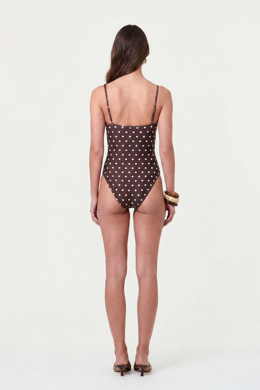 DIONE ONE PIECE SUIT - ESPRESSO IVORY POLKA DOT