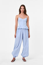 STACI TOP - BLUE MULTI STRIPE
