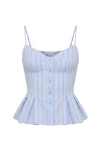 STACI TOP - BLUE MULTI STRIPE