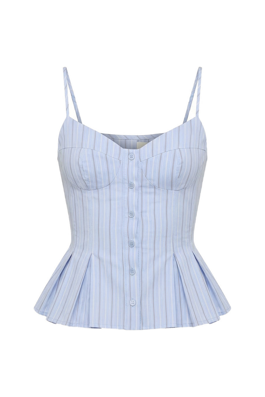 STACI TOP - BLUE MULTI STRIPE