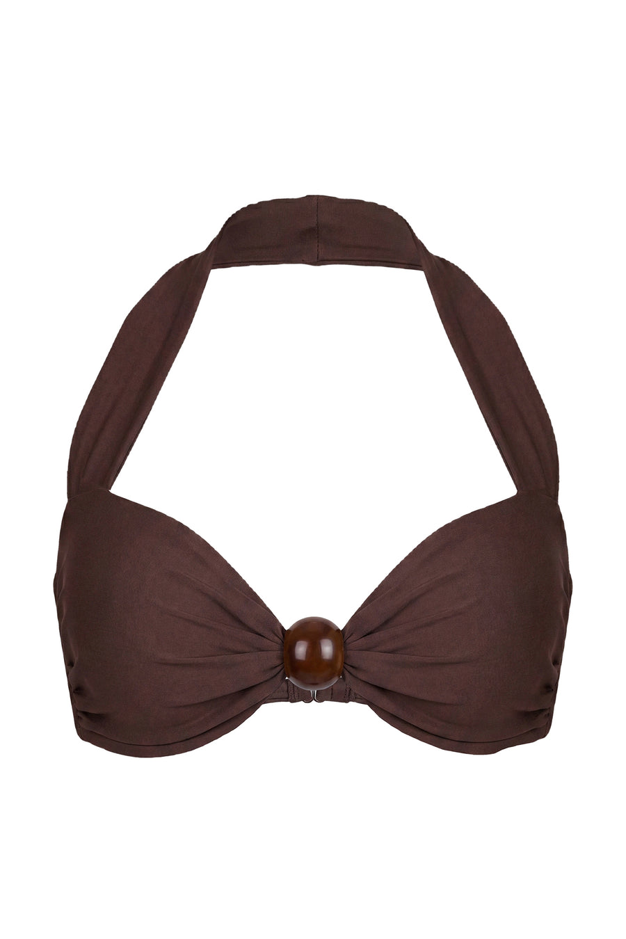SIRENA HALTER BIKINI TOP - ESPRESSO
