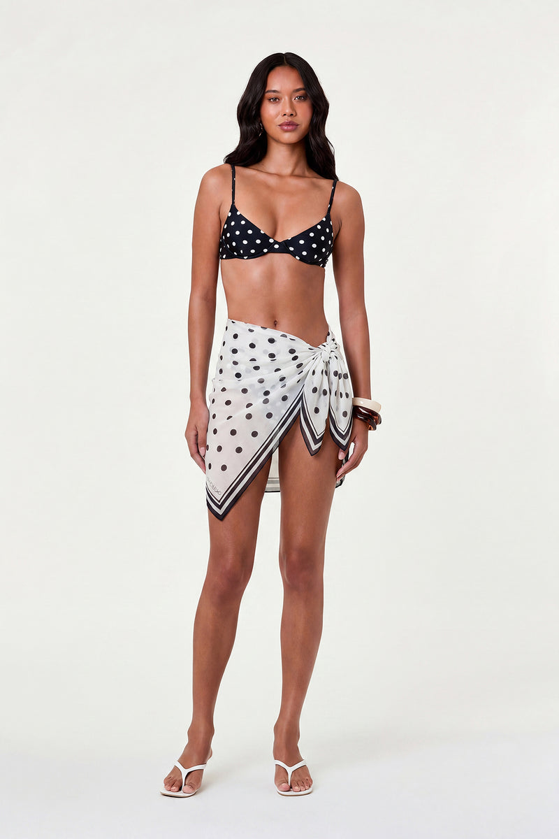 URSA MINI SARONG - IVORY BLACK POLKA DOT