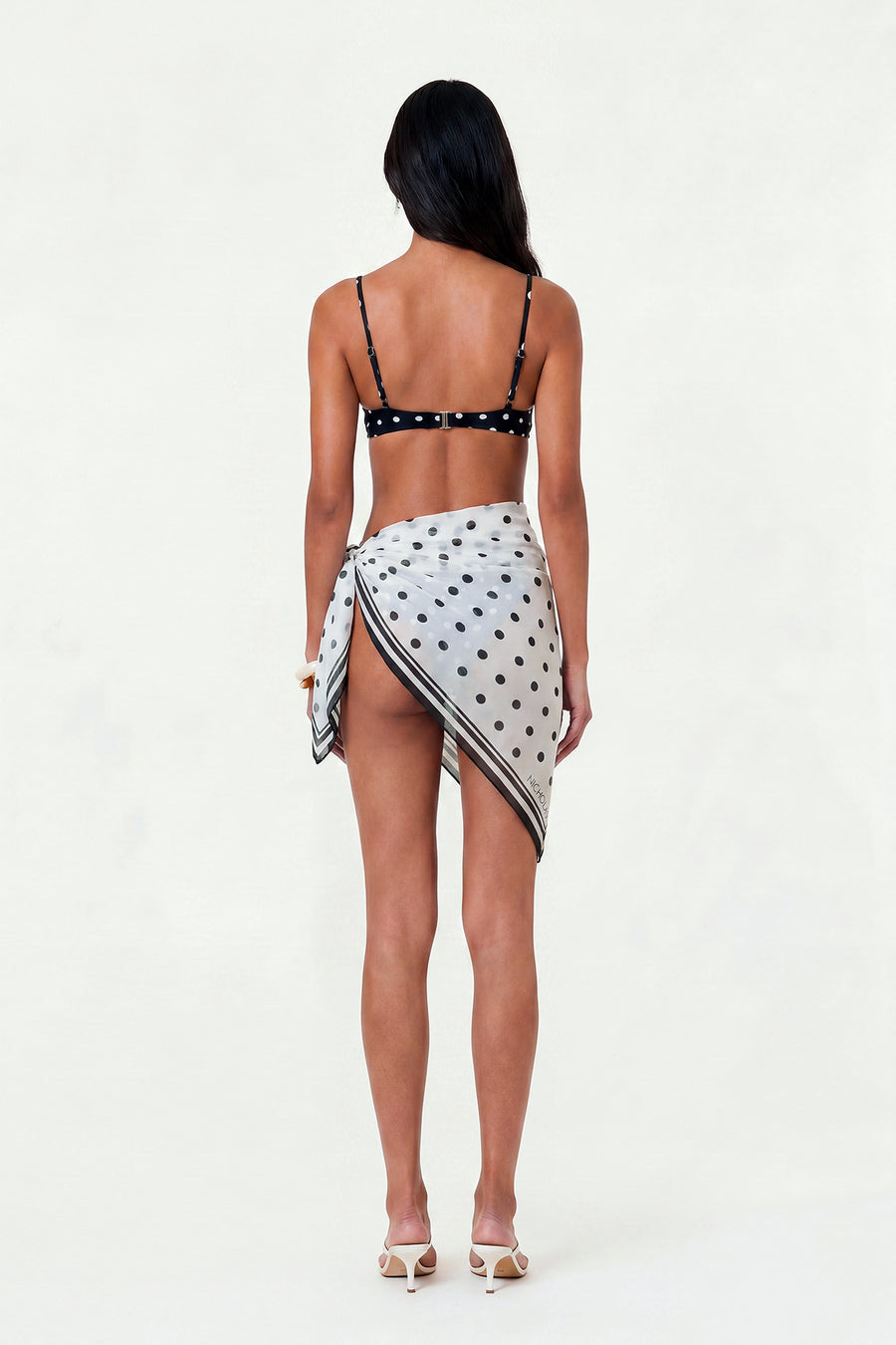 URSA MINI SARONG - IVORY BLACK POLKA DOT