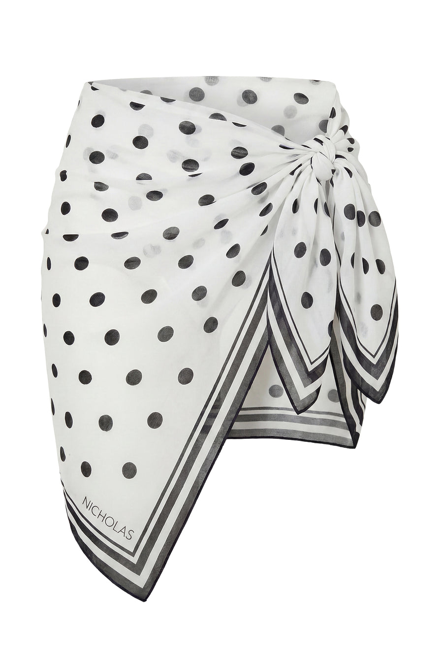 URSA MINI SARONG - IVORY BLACK POLKA DOT