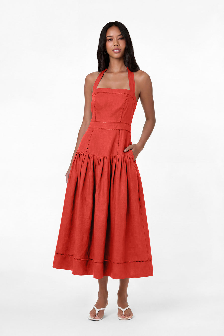 VIVIANNE DRESS - TOMATO
