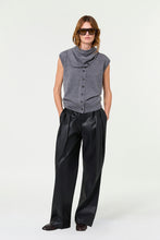 WILLA SLEEVELESS CARDIGAN - CHARCOAL