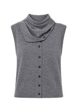 WILLA SLEEVELESS CARDIGAN - CHARCOAL