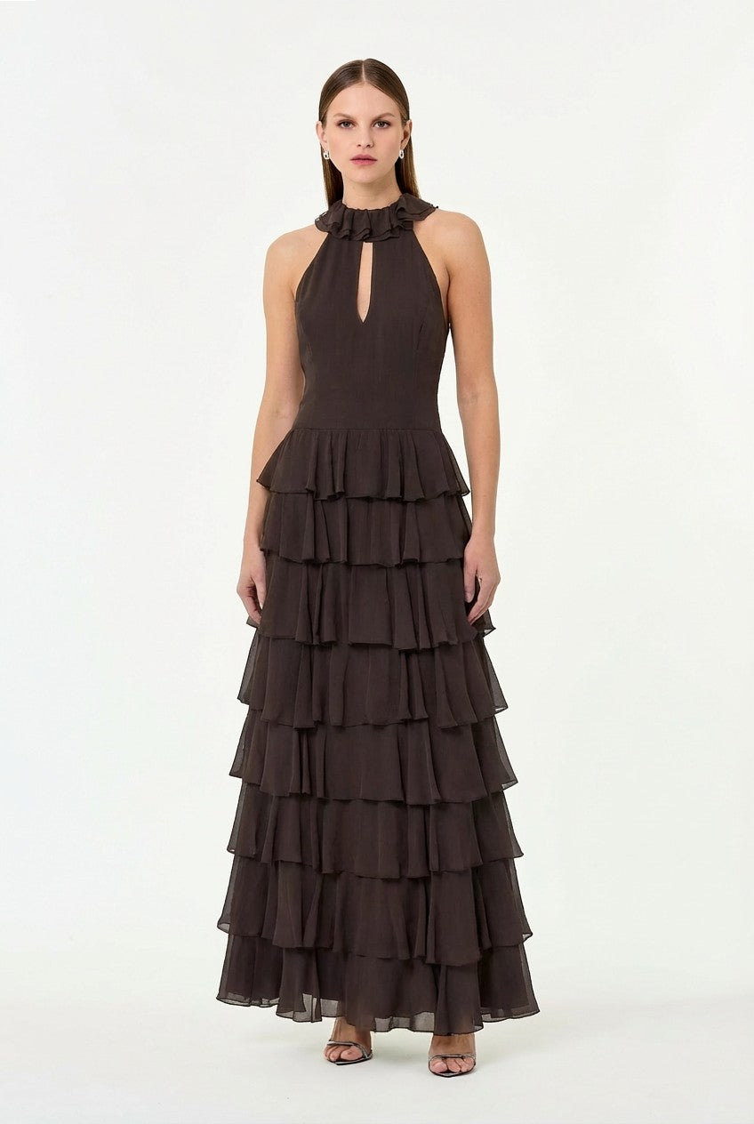 YASIRA DRESS - ESPRESSO