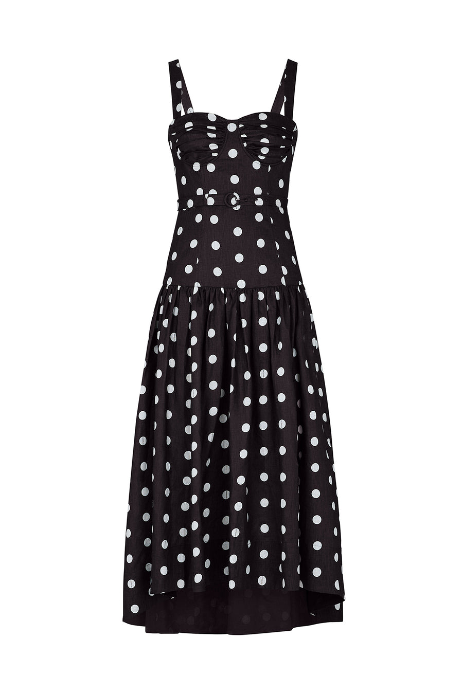 DRENICA DRESS - BLACK IVORY POLKA DOT