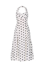 SERAPHINA DRESS - WHITE BLACK POLKA DOT