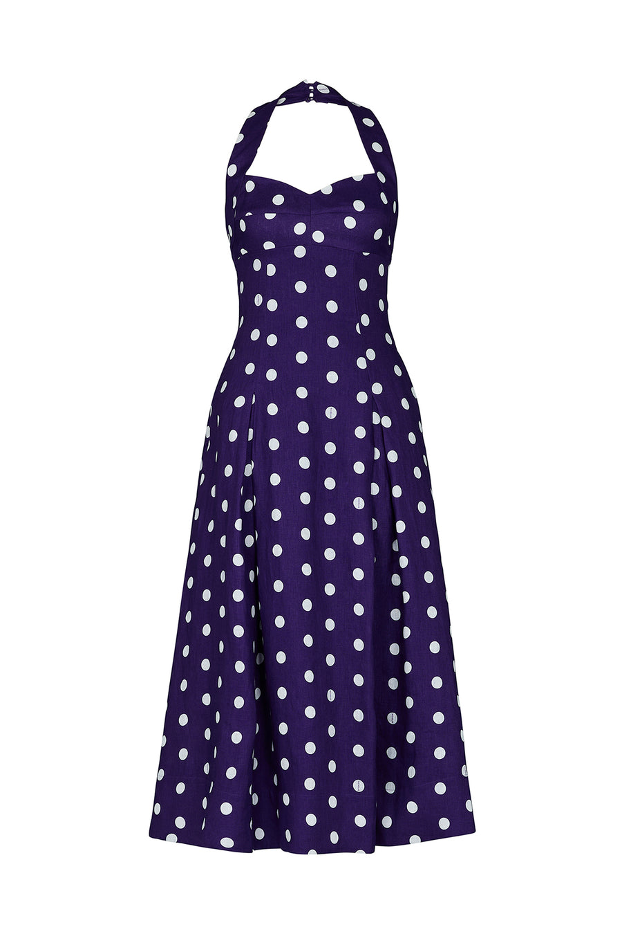 SERAPHINA DRESS - NAVY IVORY POLKA DOT