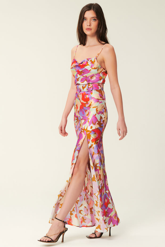 ＊coco＊ARTS&SCIENCE Backsmocking dress Simone Cowl Neck Dress - Abstract Floral – NICHOLAS